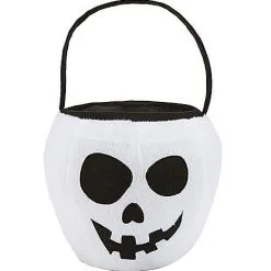 Spirit Halloween Skull Plush Treat Bucket