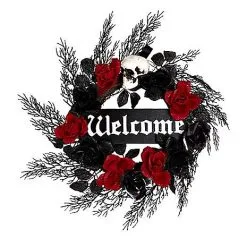 Spirit Halloween Gothic Romance Skull Wreath