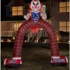 Spirit Halloween 12 Ft LED Scary Clown Archway Inflatable Decoration