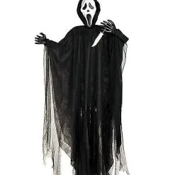 Spirit Halloween 5 Ft Light-Up Ghost Face Hanging Prop - Decorations