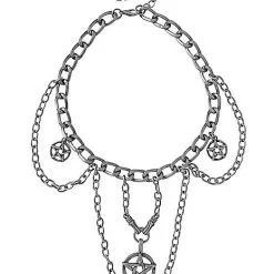 Spirit Halloween Pentagram Chain Choker Necklace