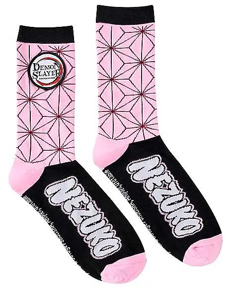 Spirit Halloween Nezuko Kamado Crew Socks - Demon Slayer