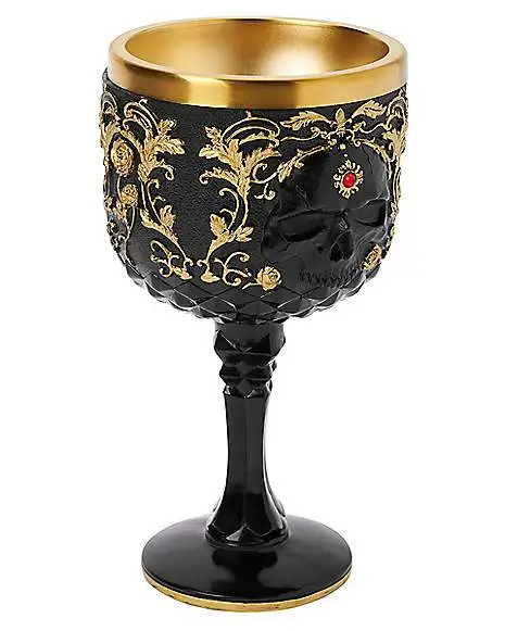 Spirit Halloween Gothic Noir Skull Goblet - Image 2