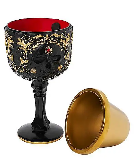 Spirit Halloween Gothic Noir Skull Goblet - Image 4