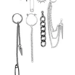 Spirit Halloween Punk Mismatched Earring Set - 7 Pack