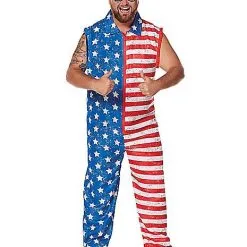 Spirit Halloween Adult Stars And Stripes Plus Size Jumpsuit Costume