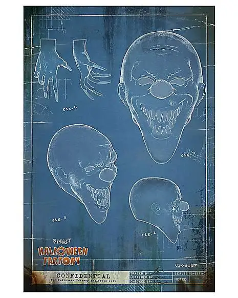 Spirit Halloween Factory Animatronic Blueprint Posters - 4 Pack