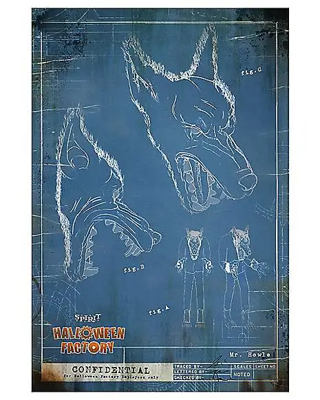 Spirit Halloween Factory Animatronic Blueprint Posters - 4 Pack - Image 2